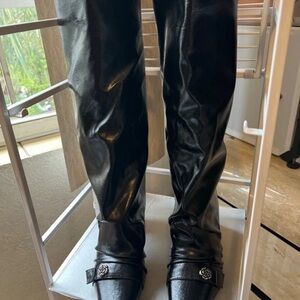 Black Women's Over-the-Knee Heeled Boots